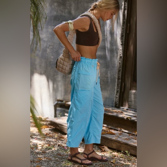 Free People Movement ~ In The Wild Pants ~ NWT Sz: S Color: Santorini/Blue Sea - Picture 6 of 16